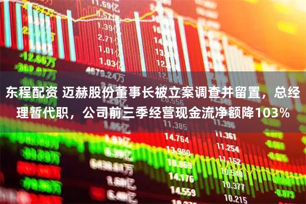 东程配资 迈赫股份董事长被立案调查并留置，总经理暂代职，公司前三季经营现金流净额降103%