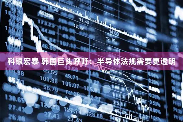 科银宏泰 韩国巨头呼吁：半导体法规需要更透明