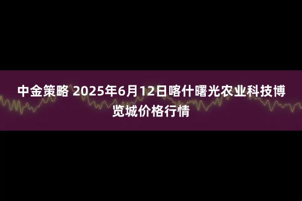 中金策略 2025年6月12日喀什曙光农业科技博览城价格行情